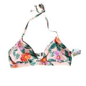 Gianni Bini Floral Bikini Top - Pink and Green